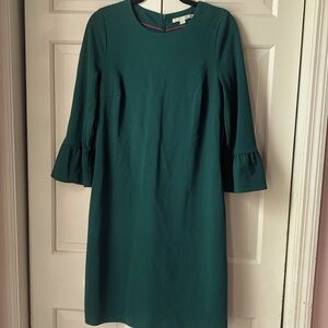 Boden Flute Sleeve Jersey Dress emerald green women’s size 8